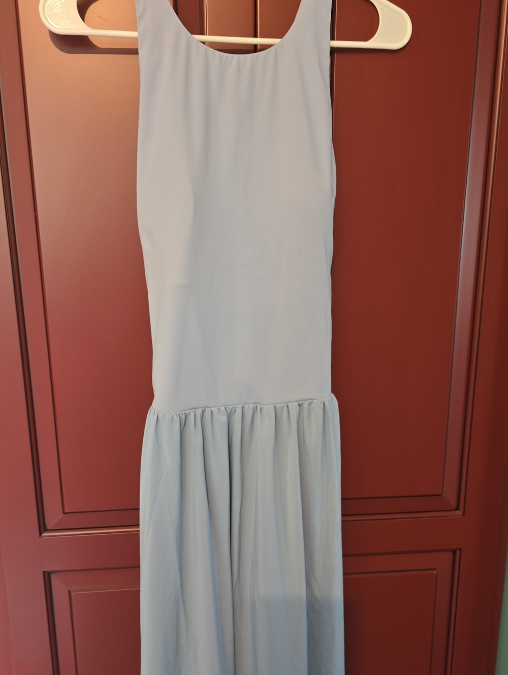 Light Blue Sleeveless Drop-Waist Maxi Dress